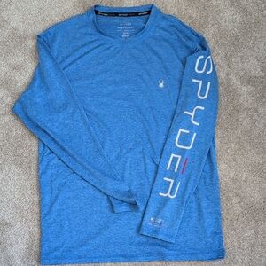 Spyder Men's Heather Blue Long Sleeve Tee
